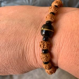 Mala-style bracelet with guru beads